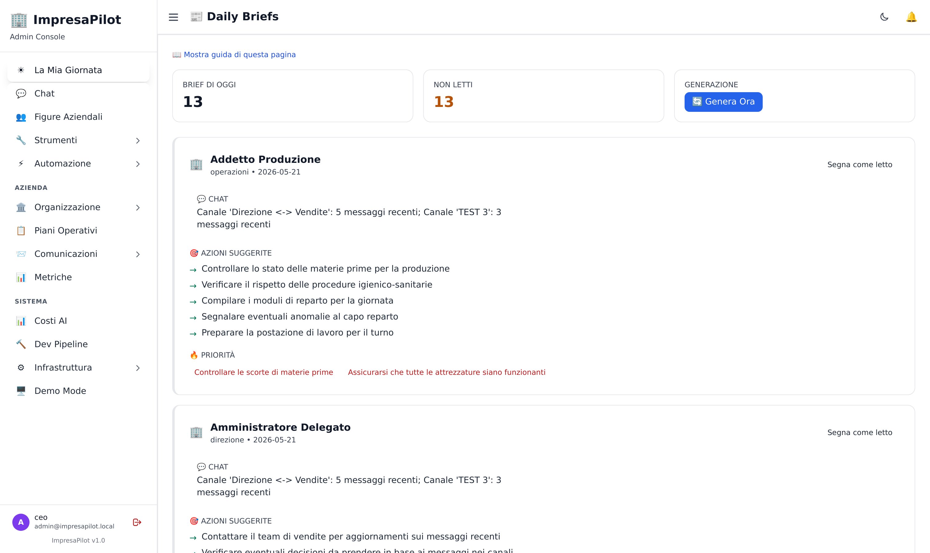 Vista Daily Briefs — La Mia Giornata